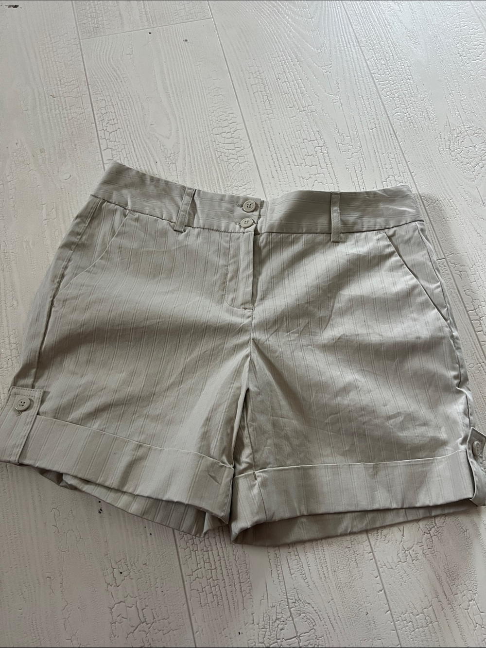 Metro 7 Light Gray Pinstripe Tailored Bermuda Shorts